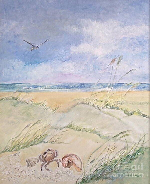 Beach Art Print featuring the painting Tranquility by Delona Seserman