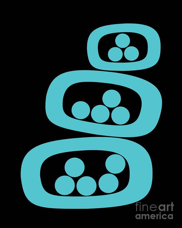 Abstract Art Print featuring the digital art Turquoise Pods by Donna Mibus