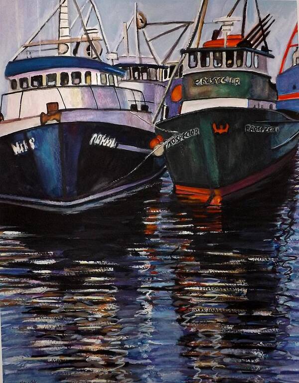 Boats Art Print featuring the painting Two Boats by Richard Nowak