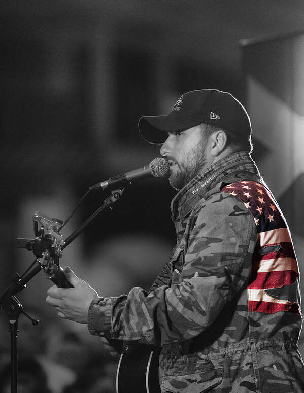 Singer Art Print featuring the photograph Tyler Farr USS Carol Vinson by John Swartz