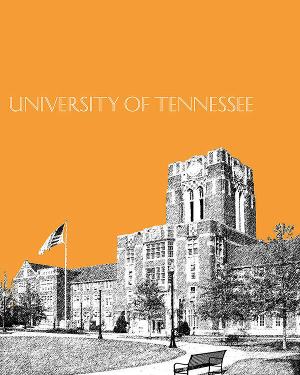 University Art Print featuring the digital art University of Tennessee - Orange by DB Artist