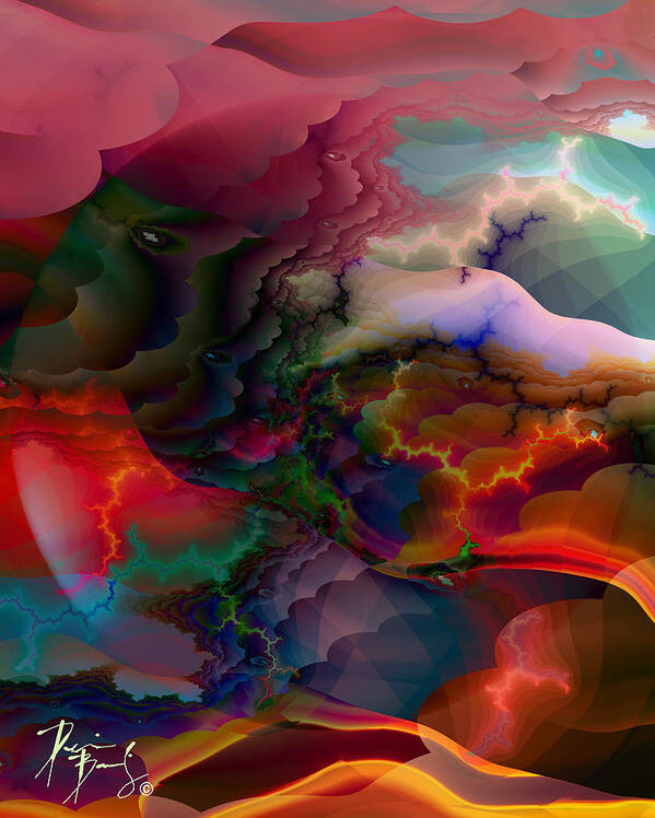 Fractal Digital Art Art Print featuring the digital art V-19 by Dennis Brady