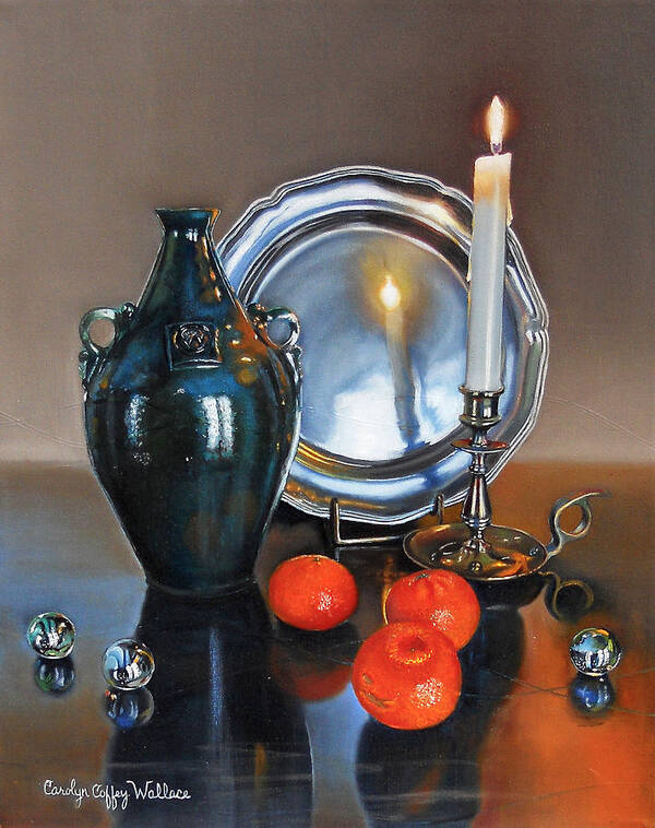 Art Art Print featuring the painting Vanitas Still Life with Candlelight 2 by Carolyn Coffey Wallace