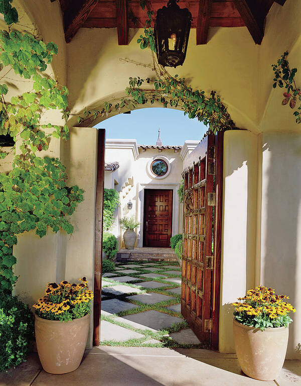 No People Art Print featuring the photograph Vine Covered Doorway by Mary E. Nichols