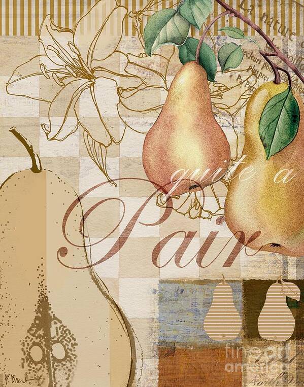 Pears Art Print featuring the painting Vintage Pears II by Paul Brent