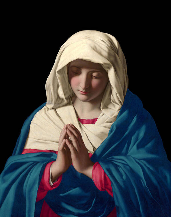 Mary Art Print featuring the digital art Virgin Mary in Prayer by Sassoferrato