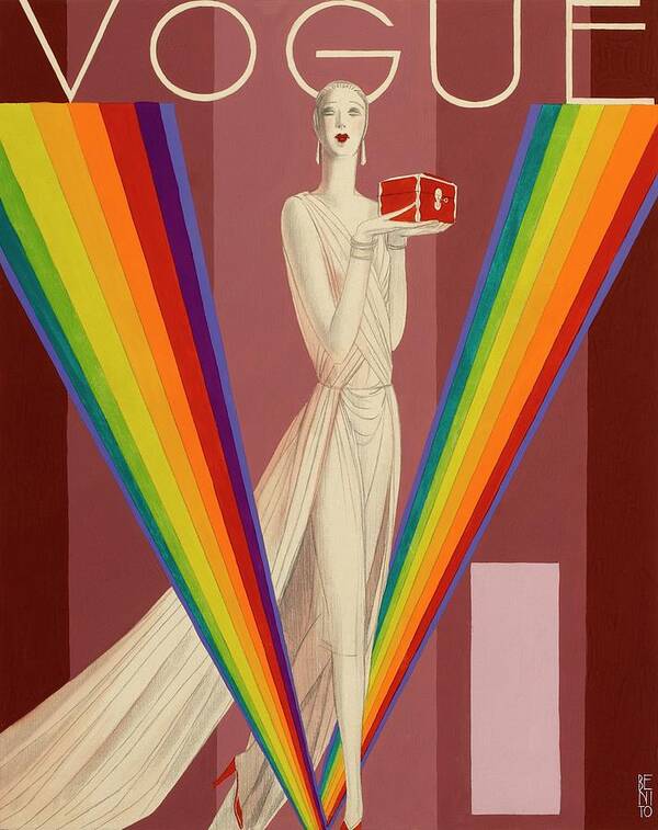 Fashion Art Print featuring the digital art Vogue Magazine Cover Featuring A Woman In A Gown by Eduardo Garcia Benito