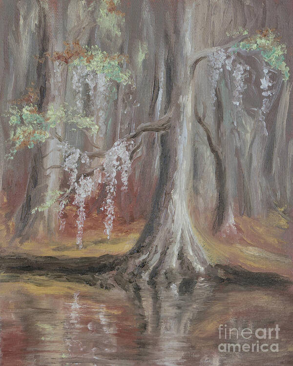 Landscape Art Print featuring the painting Waccamaw River Cypress by MM Anderson