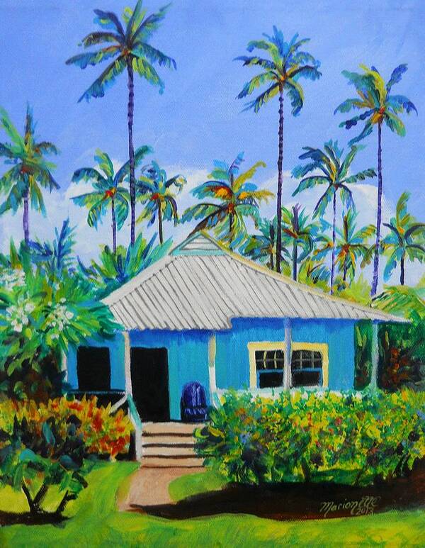 Plantation Cottage Art Print featuring the painting Waimea Cottage by Marionette Taboniar