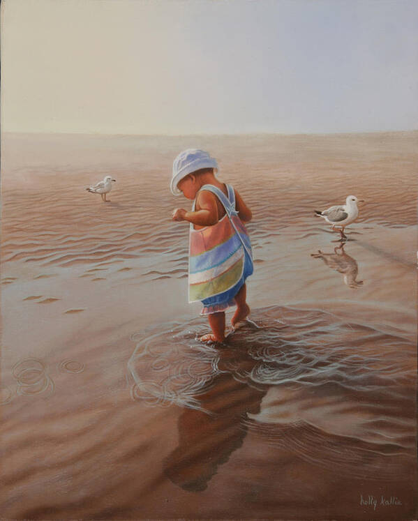 Realism Art Print featuring the painting Wet Feet by Holly Kallie