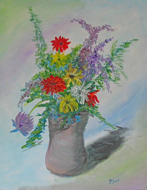 Floral Art Print featuring the painting Wet on Wet Floral by Barbara McDevitt