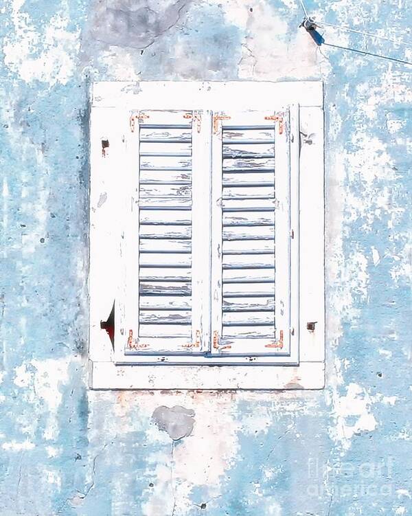 Adriatic Sea Art Print featuring the photograph White and Blue Window by Kate McKenna