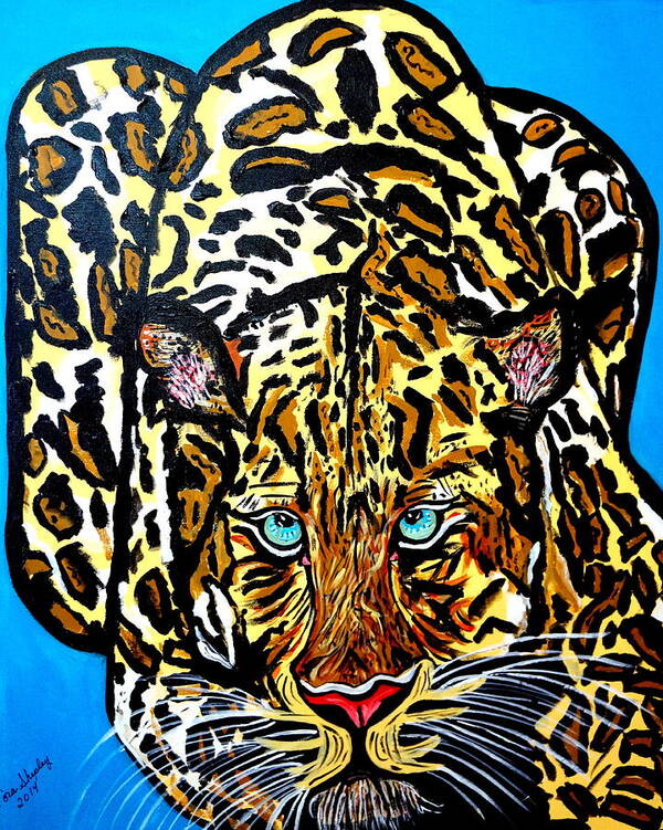 Wildcat Art Print featuring the painting Wild Cat by Nora Shepley