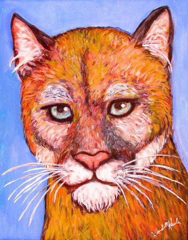 Cougar Art Print featuring the painting Wild Stare by Kendall Kessler