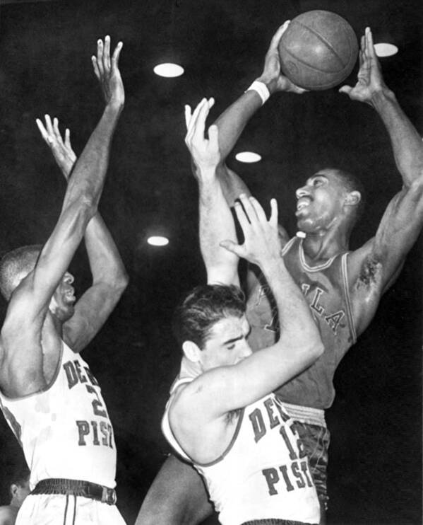 1950s Art Print featuring the photograph Wilt Chamberlain Shoots by Underwood Archives
