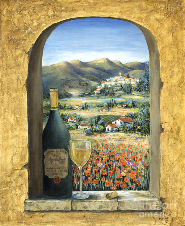 #faatoppicks Art Print featuring the painting Wine And Poppies by Marilyn Dunlap