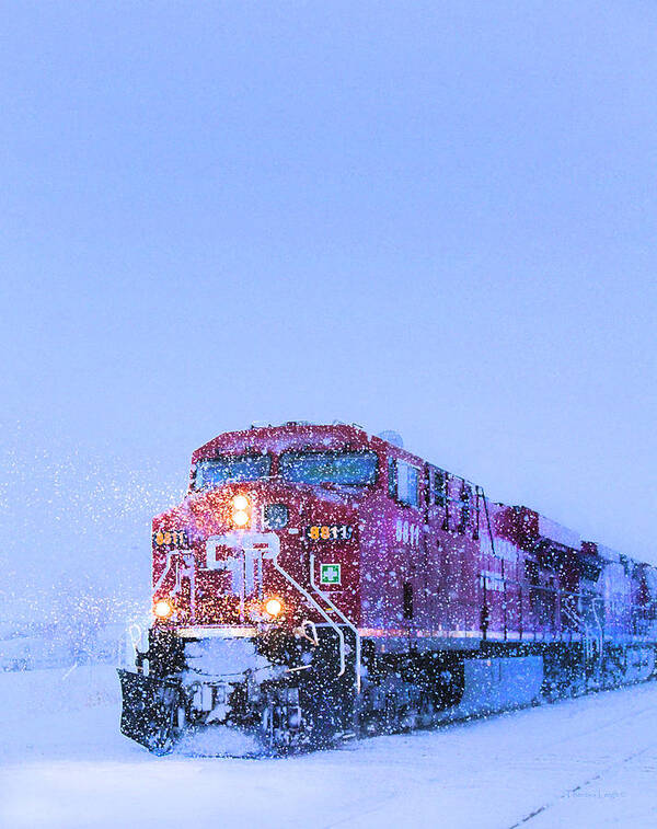 Train Art Print featuring the photograph Winter Train 8811 by Theresa Tahara