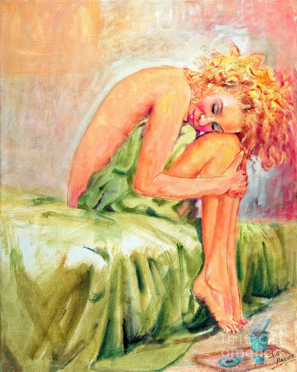 Sher Nasser Artist Art Print featuring the painting Woman In Blissful Ecstasy by Sher Nasser Artist