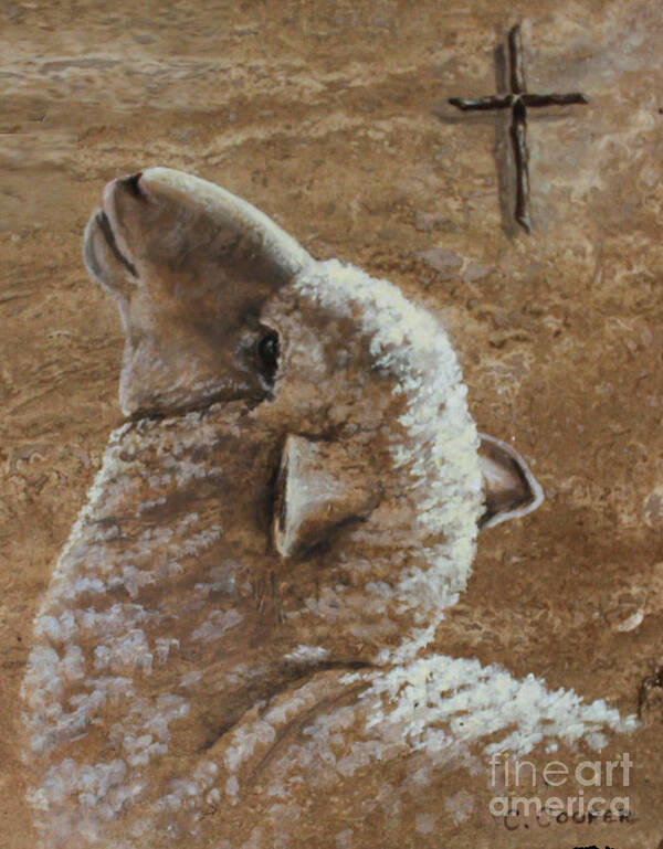 Lamb Art Print featuring the painting Worthy is the Lamb by Charice Cooper