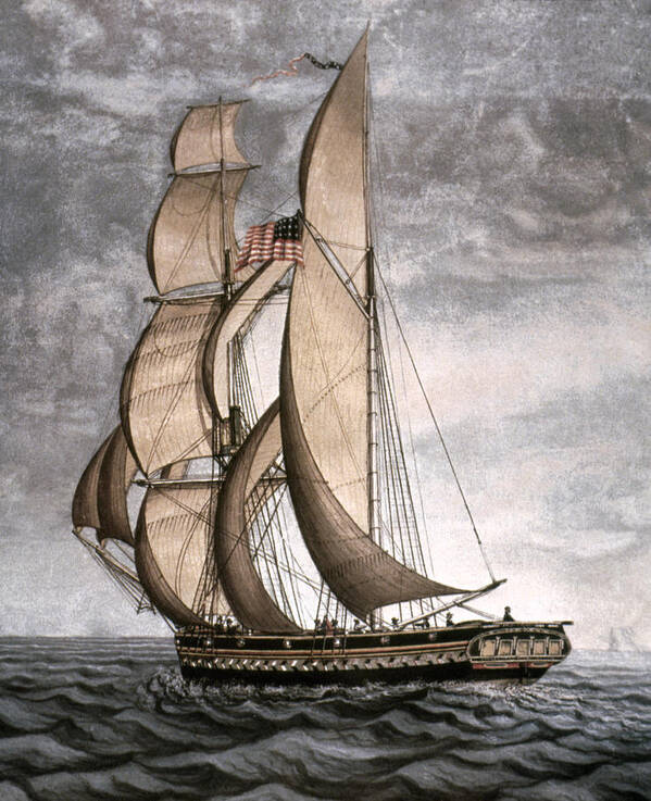 1816 Art Print featuring the painting Yacht, 1816 by Granger