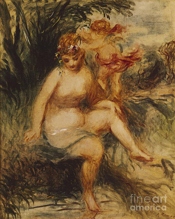 Renoir Art Print featuring the painting Venus and Love Allegory by Pierre Auguste Renoir  by Pierre Auguste Renoir