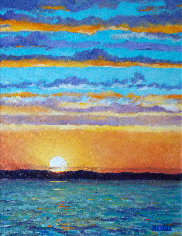 Sunset Art Print featuring the painting Bay Sunset by Robert Henne