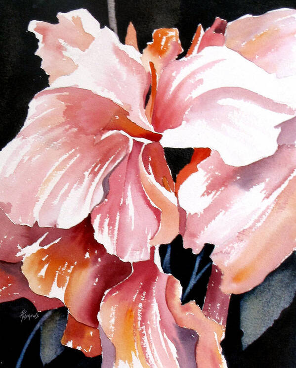 Canna Lily Art Print featuring the painting Blushing Bride by Rae Andrews