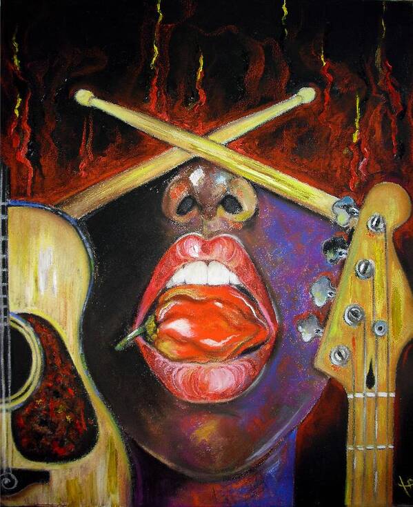Pastels Art Print featuring the painting Burning Gums by Yxia Olivares