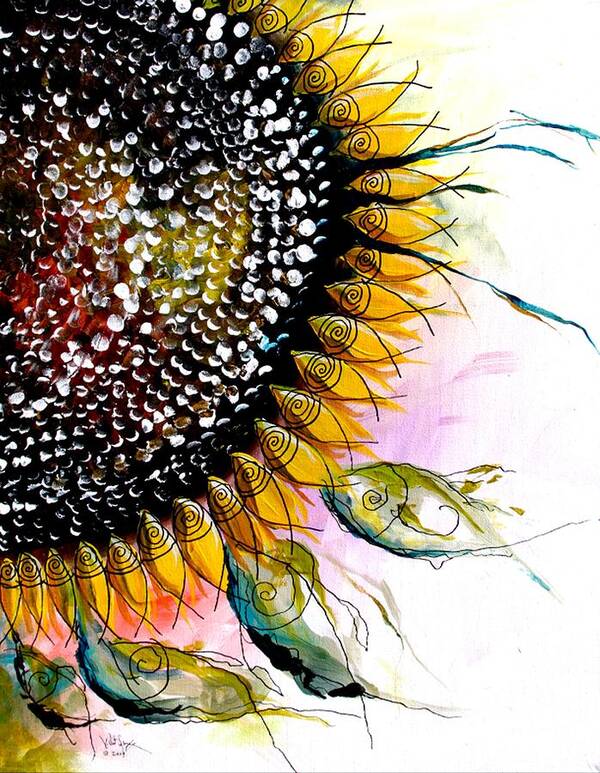 Sunflower Art Print featuring the painting California Sunflower by J Vincent Scarpace