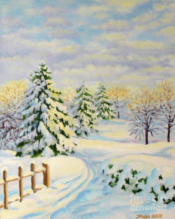 Winter Painting Art Print featuring the painting December Morning by Inese Poga