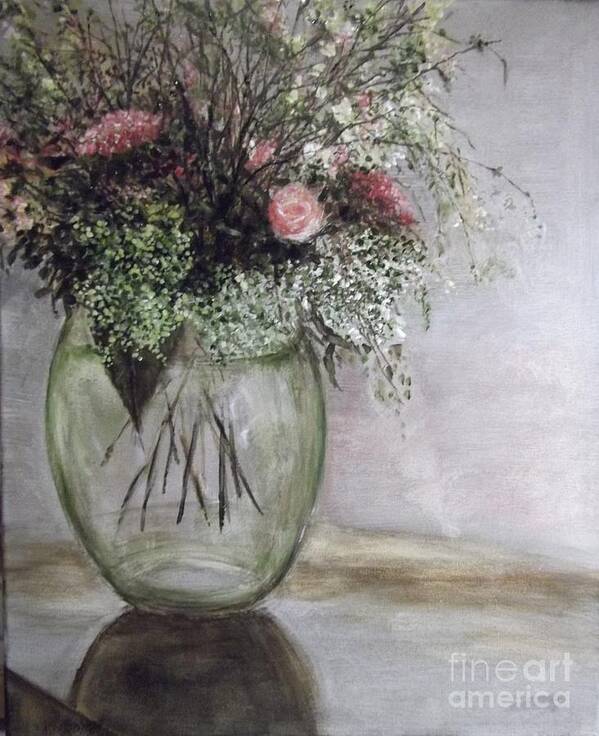 Glass Vase Art Print featuring the painting Delicate Fragility by Lizzy Forrester