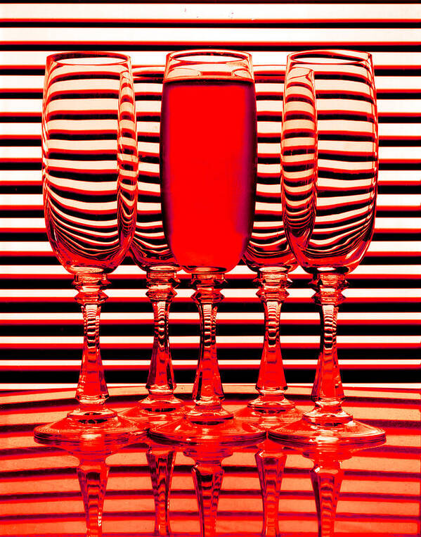 Red Art Print featuring the photograph Glasses by Jim Painter
