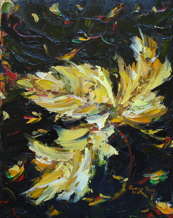 Leaf Art Print featuring the painting Golden Flight by Judith Rhue