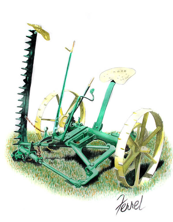 Hay Cutter Art Print featuring the painting Hay Cutter by Ferrel Cordle
