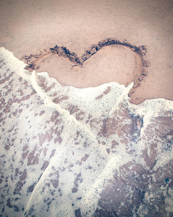 Photograph Art Print featuring the photograph Heart in the sand by Nastasia Cook