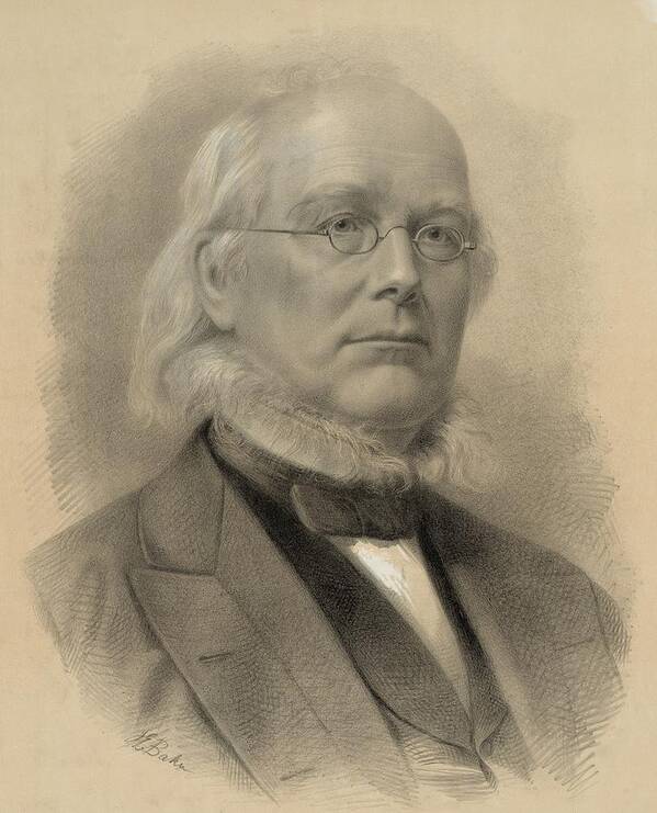 Historical Art Print featuring the photograph Horace Greeley 1811-1872, Ca. 1872 by Everett