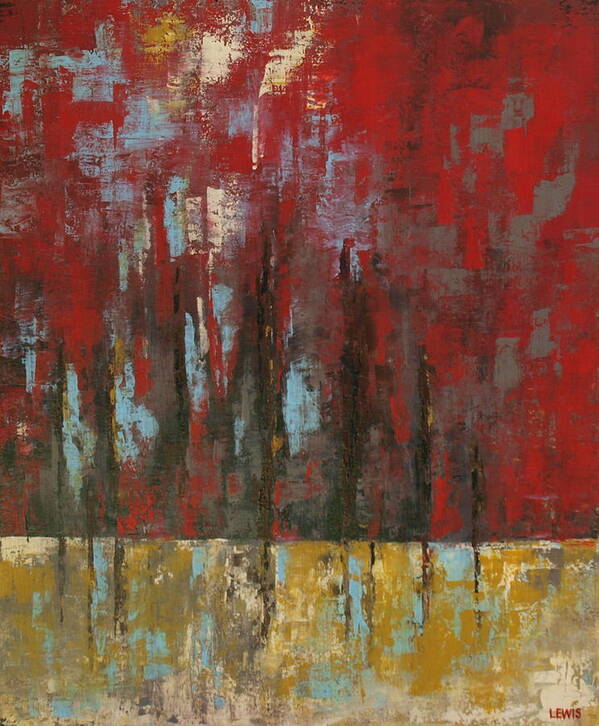 Red Art Print featuring the painting Immerse by Ellen Lewis