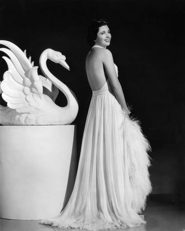 1930s Fashion Art Print featuring the photograph Kay Francis Modeling White Chiffon by Everett