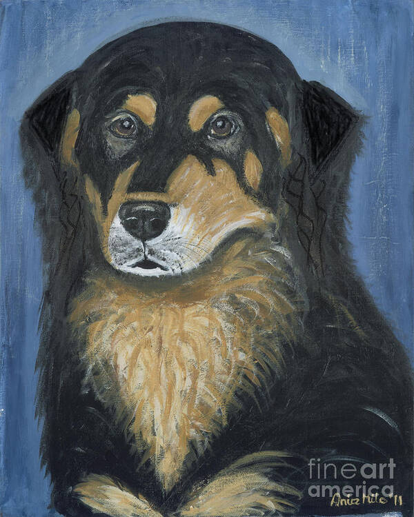 Dog Portrait Art Print featuring the painting Millie the Burmese Mix by Ania M Milo