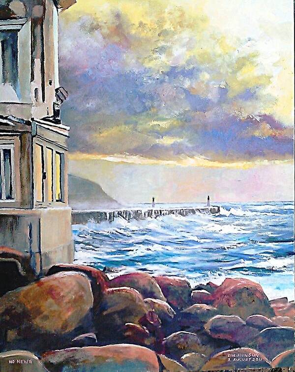 Kalk Bay Art Print featuring the painting No News by Tim Johnson