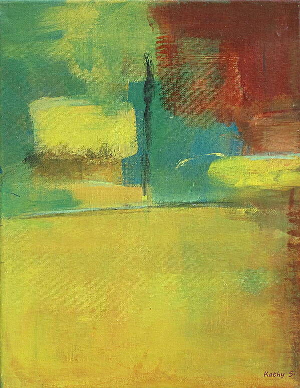 Abstract Art Art Print featuring the painting Play by Kathy Sheeran