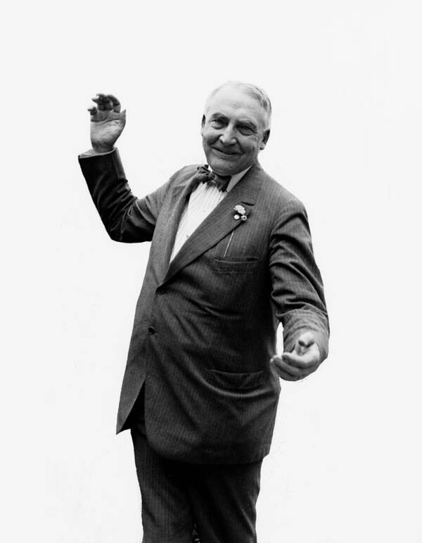 warren G. Harding Art Print featuring the photograph President Warren G Harding - c 1920 by International Images