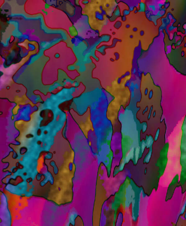 Purple Art Print featuring the digital art Purple Maze by Kevin Caudill