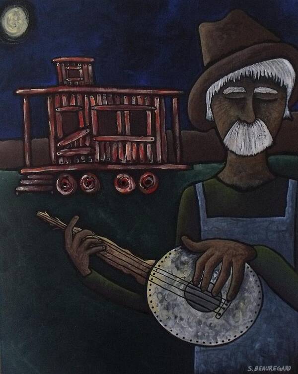 Old Man Art Print featuring the painting Ramblin' Man by Stefanie Beauregard