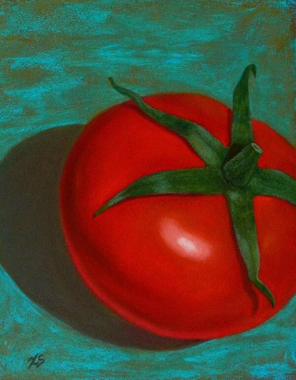 Still Life Art Print featuring the painting Red Tomato by Xenia Sease