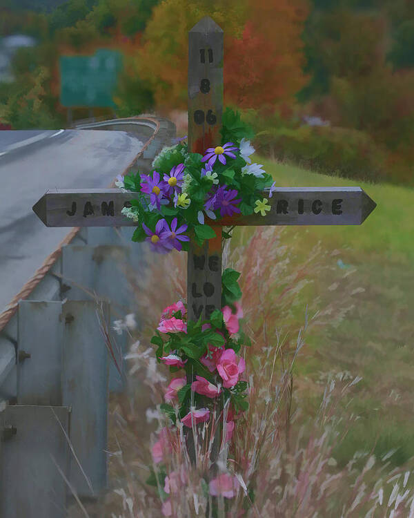 Memorial Art Print featuring the photograph Roadside Memorial by Gregory Scott