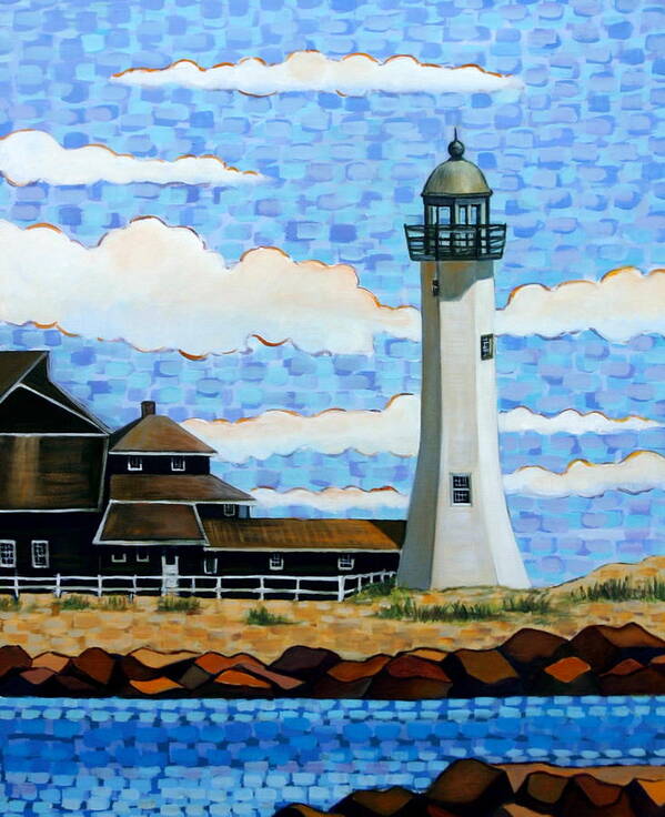 Scituate Art Print featuring the painting Scituate Light House by Susan Santiago