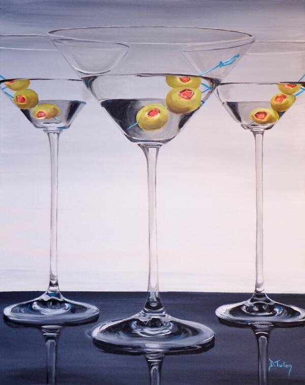 Martini Art Print featuring the painting Shaken Not Stirred by Donna Tuten
