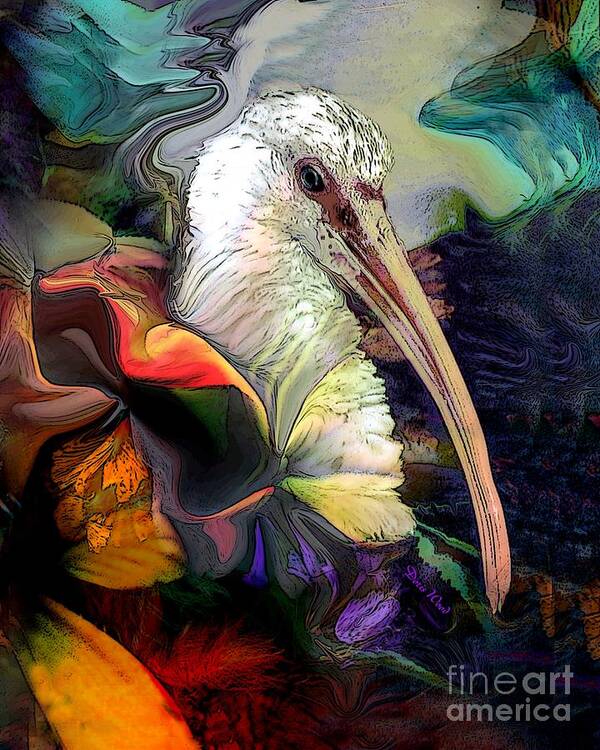 Digital Art Print featuring the digital art Sir Ibis by Doris Wood