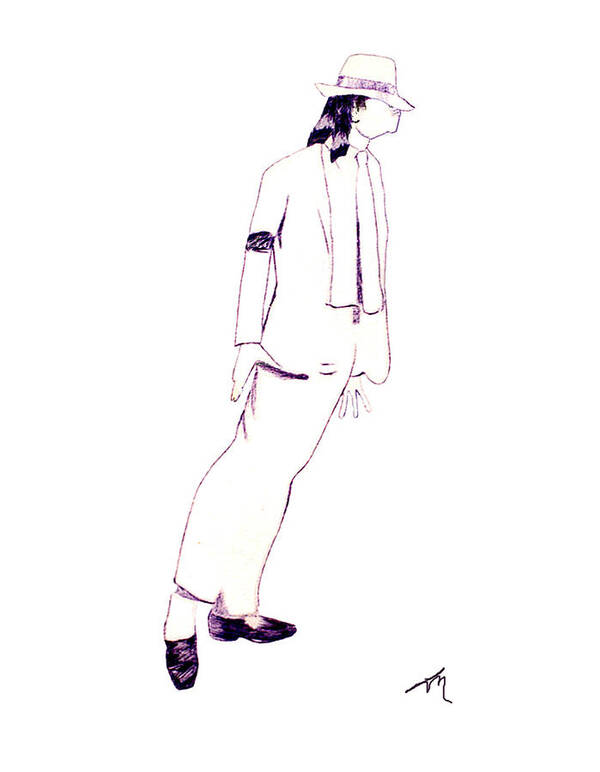 Michael Jackson Art Print featuring the drawing Smooth Criminal by Lee McCormick